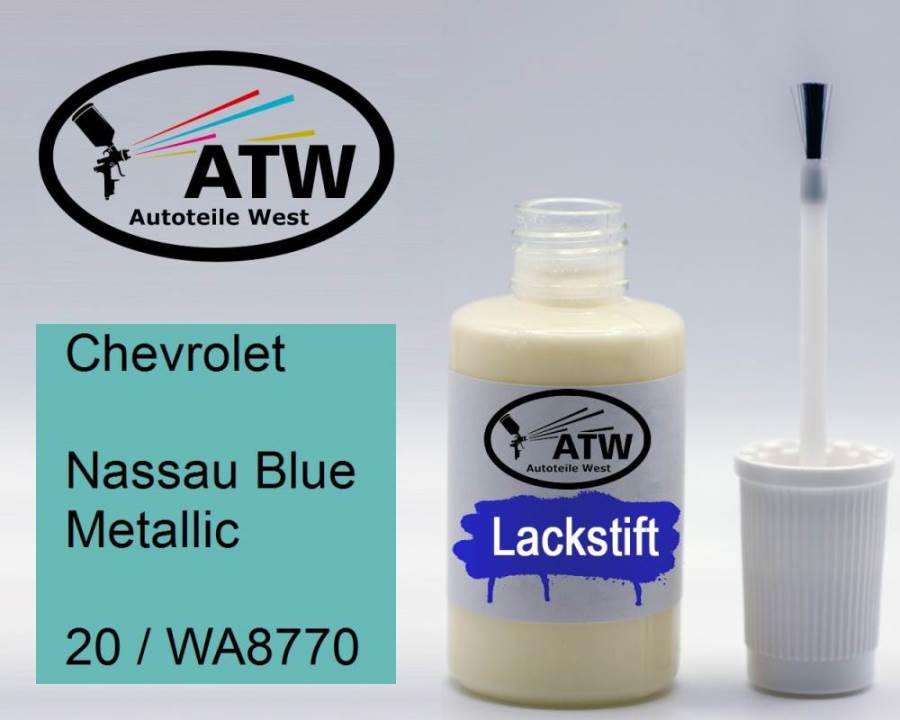 Chevrolet, Nassau Blue Metallic, 20 / WA8770: 20ml Lackstift, von ATW Autoteile West.